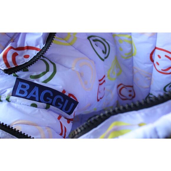 Baggu UO Smiley Happy Face Colorful Puffer Shoulder Tote Bag - Picture 4 of 4